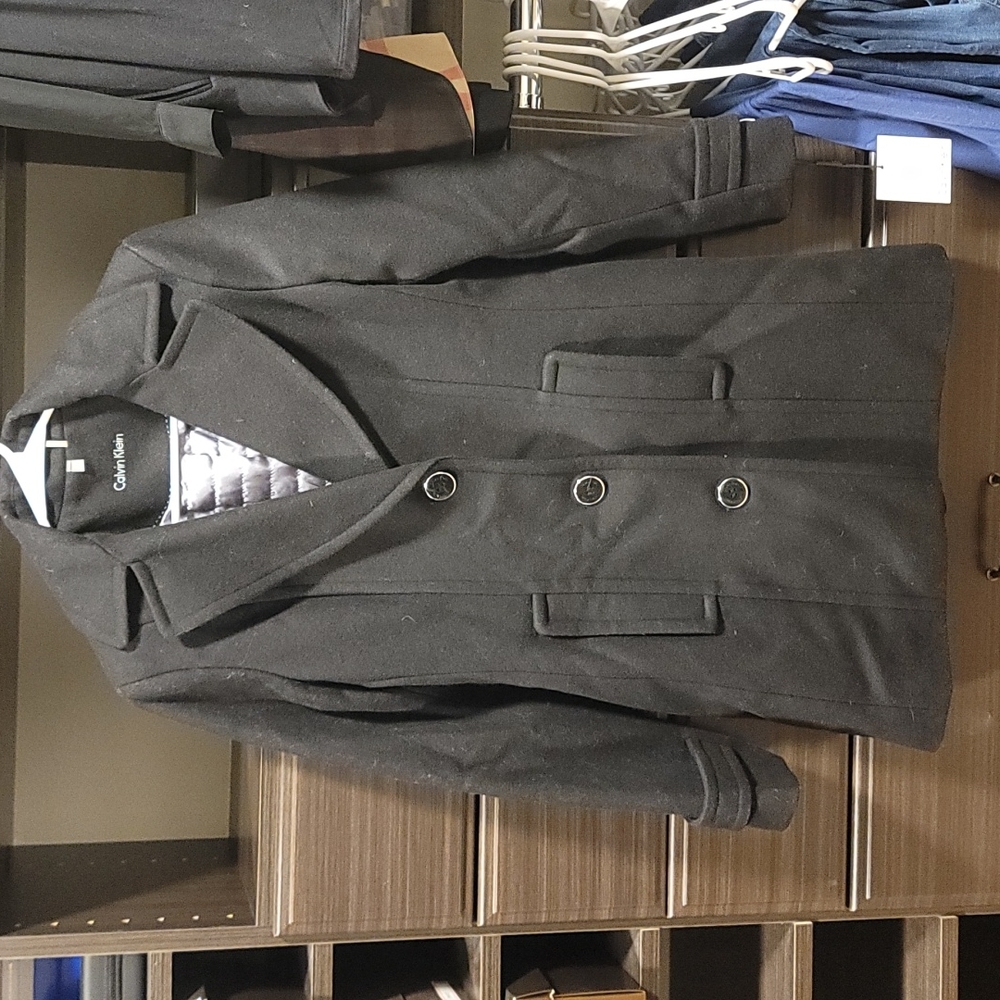 NWT Calvin Klein Black Wool Coat
